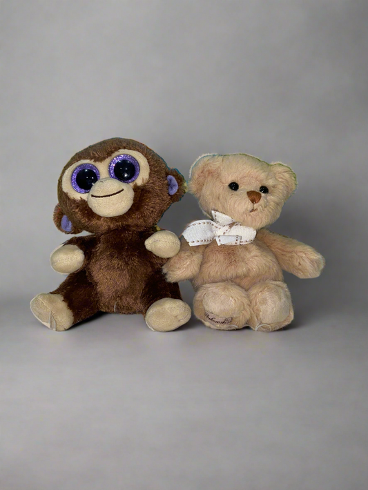 A pair of cute Teddy bear & monkey