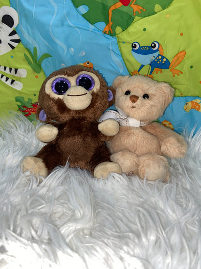 A pair of cute Teddy bear & monkey